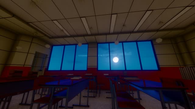 Time-lapse of the moon rising outside the classroom window