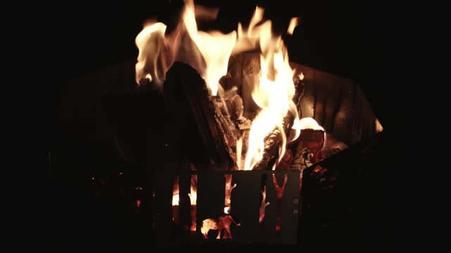 Bonfire igniting the night