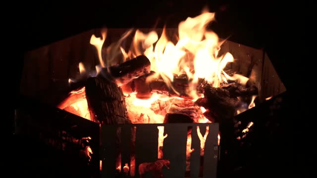 Bonfire igniting the night