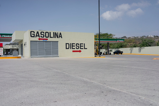 This picture shows a gas station near San Cristóbal de las Casas, Mexico, in February 2015.