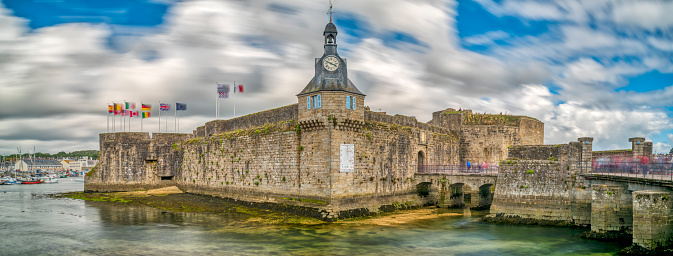 Ville Close (medieval town) of Concarneau (Breton: Konk-Kerne, meaning Bay of Cornwall) a commune in the Finistère department of Brittany in north-western France.