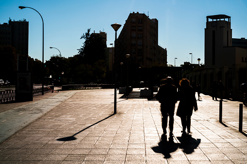 Pedestrians on the street, Seville, Spain.