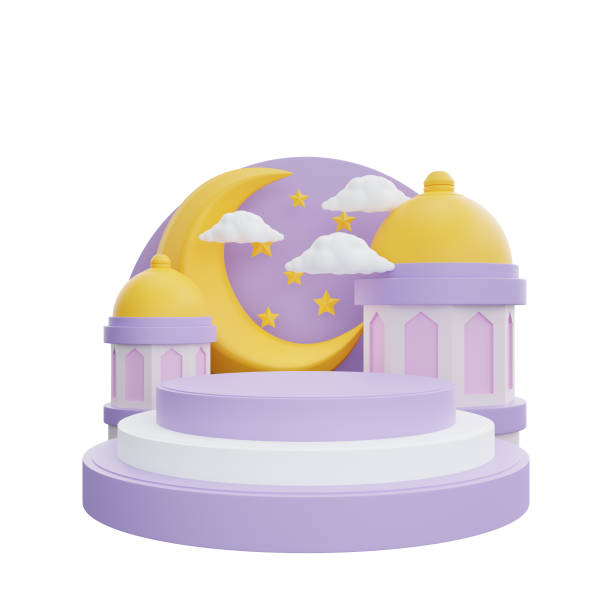 3d islamic banner template greeting ramadan kareem