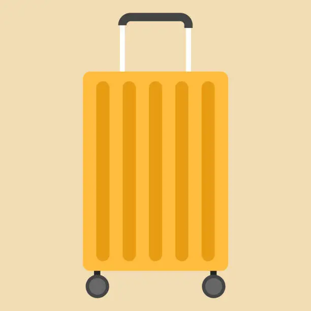 Vector illustration of Travel plastic suitcase with wheels on background vector