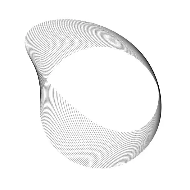Vector illustration of Monochrome Möbius strip with line pattern, illustrating continuity and elegance.