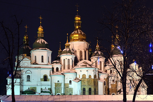 Saint Sophia Cathedral in Kyiv, Ukraine. National Sanctuary. Seven Wonders of Ukraine. Architectural monument of Kievan Rus.
