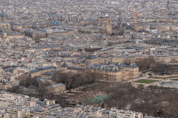 istock Skyline of Paris from above with high details. 2083142694