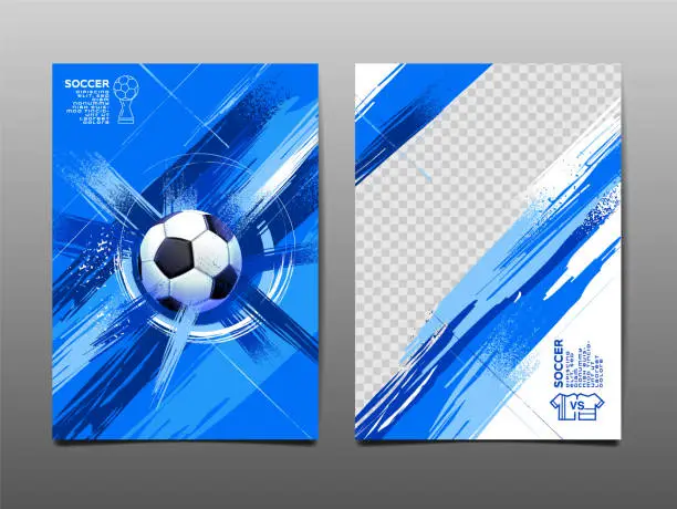 Vector illustration of Soccer Template design , Football banner, Sport layout design, Blue Theme, vector illustration