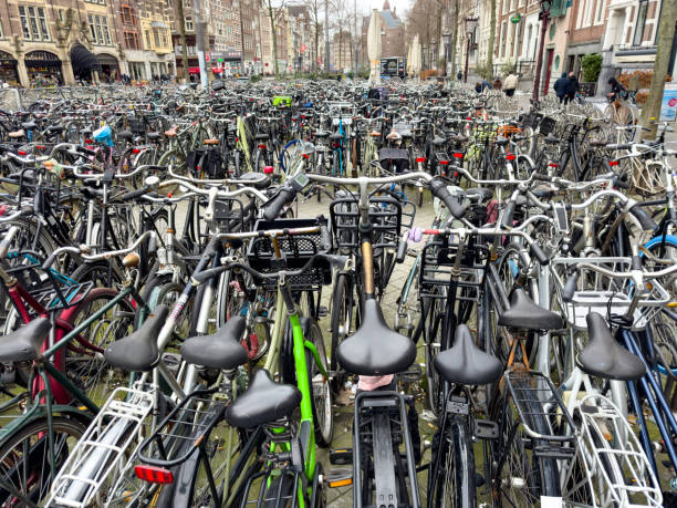 Lots of bikes on bike fits - Maastricht, Netherlands - 1 oct 2025. High quality photo