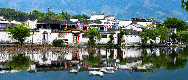 Hongcun village scenery in Huangshan Anhui China.
