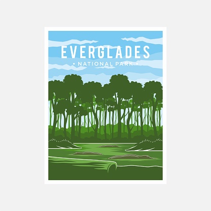 Everglades National Park poster vector illustration design
