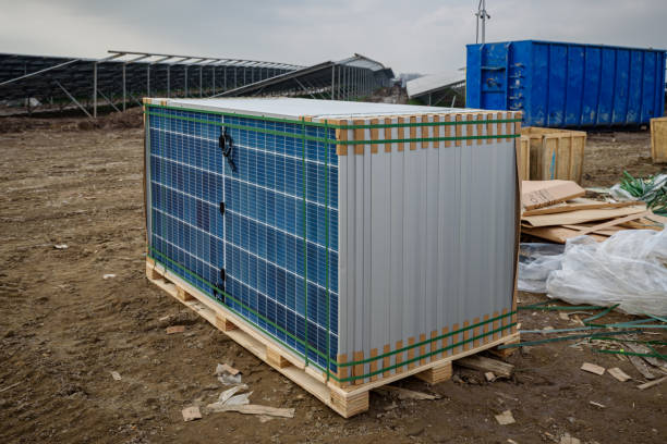 Renewable energy. Solar panels in Europe in rural areas
