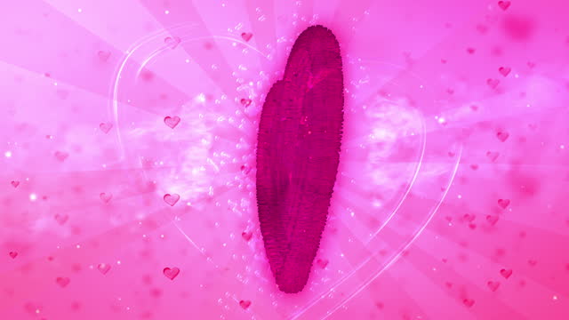 Pink love heart spinning animated background