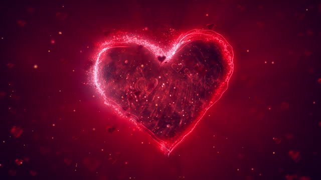 Red love heart animated background
