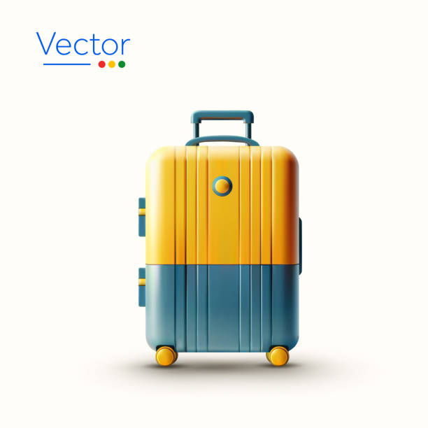 istock 3d suitcase or luggage, palm or coconut tree, map marker, pin icon, beach hat, lifebuoy, sun glasses. Banner concept for travel, summer, vacation, resort, booking, beach. 3d vector illustration. 2083279285
