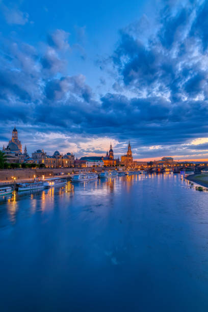 istock Dresden city panorama in the evening 2083312731