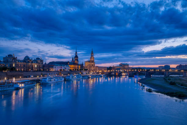 istock Dresden city panorama in the evening 2083313783