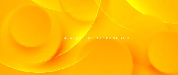 Vector illustration of Abstract minimalist yellow background with circular elements vector.