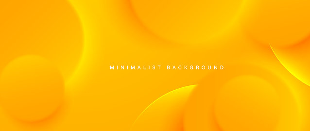 Abstract Minimalist Yellow Background With Circular Elements Vector ...
