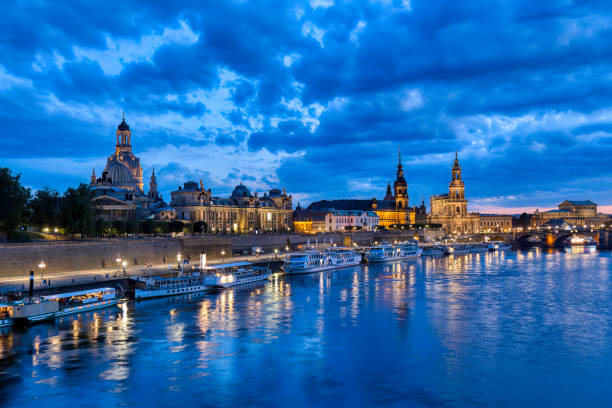 istock Dresden city panorama in the evening 2083314319