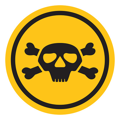 Poison symbol.Logo warning attention.Isolated on white background.Vector flat.