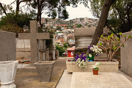 Old Historical Cemetery Cementerio numero 2 in Valparaiso Chile