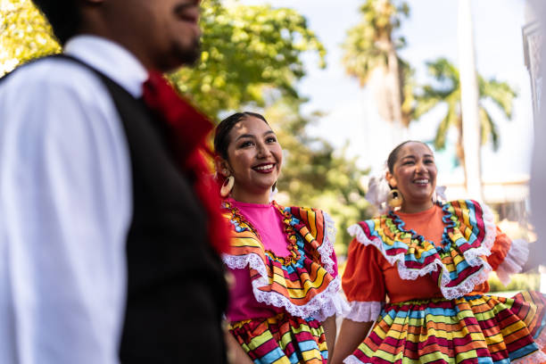 istock Traditional Mexican dancers talking outdoors 2083393440