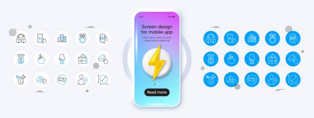 테이블 램프, 더러운 물 및 낚싯줄 중지 아이콘. 웹앱의 경우 인쇄. 3d 에너지 아이콘이 있는 전화 모형. 벡터 - conference call flash stock illustrations