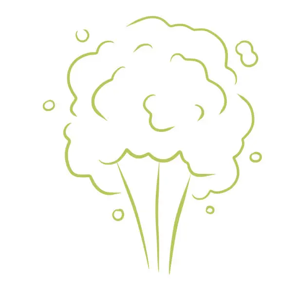 Vector illustration of Fart and smell gas. Stinky cloud effect.
