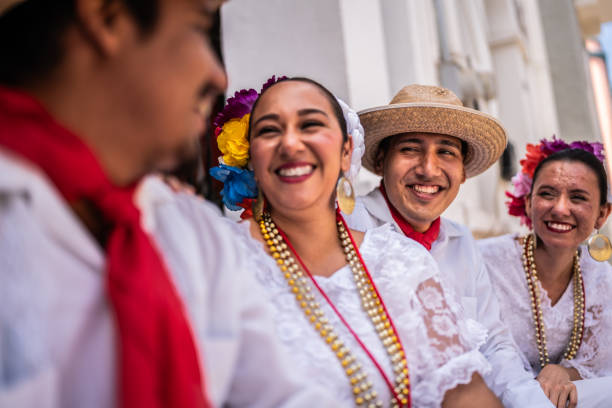 istock Traditional Mexican dancers talking outdoors 2083409033