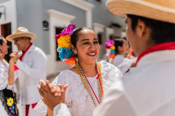 istock Young Mexican couple dancer outdoors 2083415944
