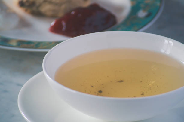 Close-up of fresh tea in tea cup  - Concepts and ideas, luxurious lifestyle