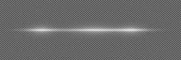 Vector illustration of White horizontal highlight. Laser beams, horizontal light beams.