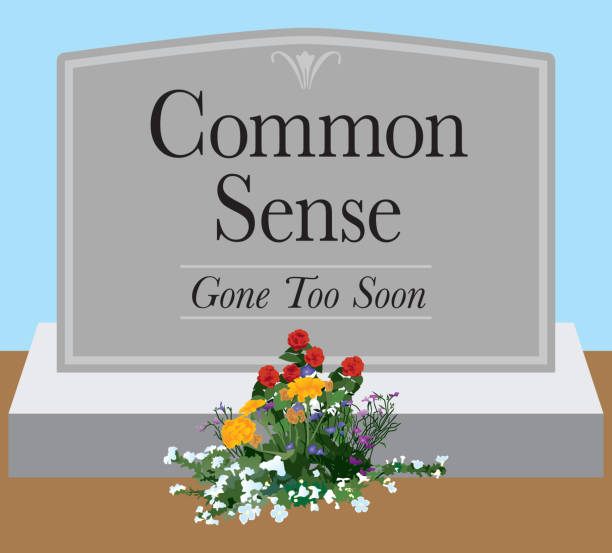 Death of Common Sense vector art illustration