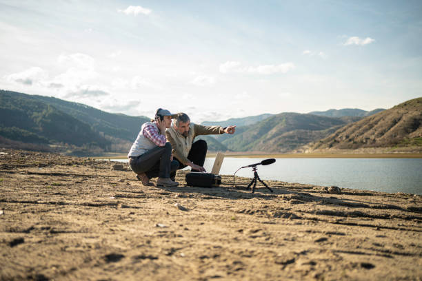 field biologists use ai in bioacoustics monitoring. soundscape ecology. - soundscape ストックフォトと画像