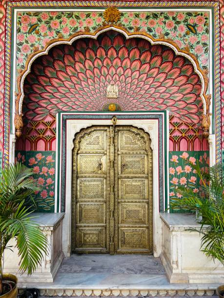 Details of Historical Amber Fort near Jaipur, Rajasthan, India