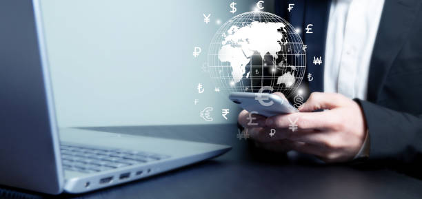 istock Businessman uses mobile phone with financial technology, electronic transactions concept. 2083488102