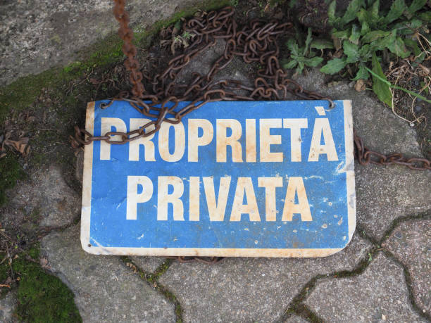proprieta privata translation private property sign with chains