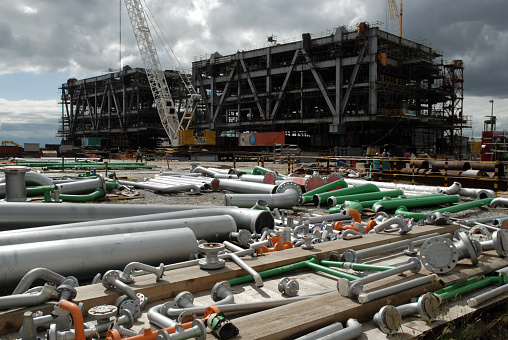 Construction of modules and oil platforms in shipyards - Niteroi, RJ Brazil.
