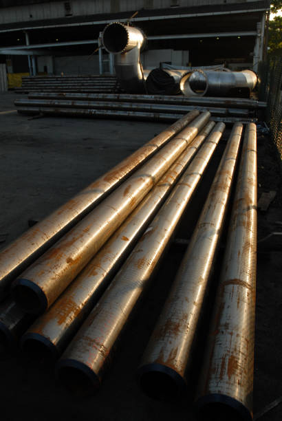 istock Steel tubes for building modules and oil platforms in shipyards. 2083492354