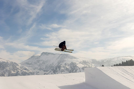 Aerial view of the snowy mountain