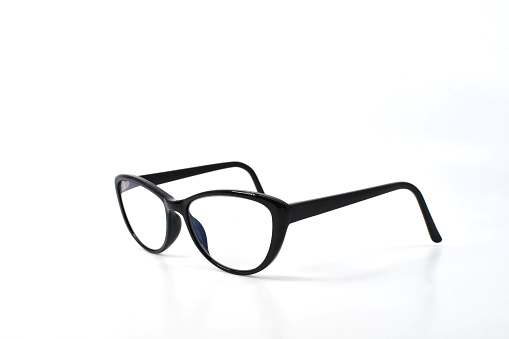 photochromic glasses on white background