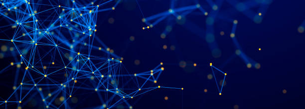 istock Colored polygonal structure. Beautiful illustration with connected dots and lines. Digital network background. 3D 2083526735