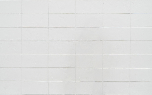 White rectangle tiles texture background.