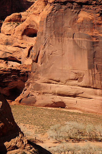 Surrounding Hills cliffs, and Valley near The entrance or beginning of the Canyon De Chelly Navajo Nation