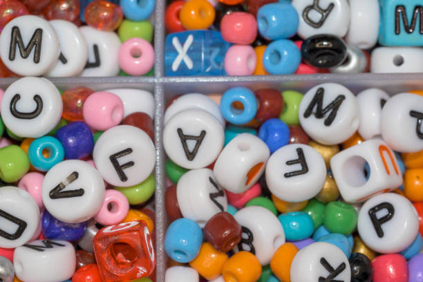 istock Letters and figures to make bracelets with colorful horizontal details 2083588450