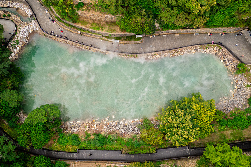 scenery of thermal valley located at beitou district, taipei city, taiwan