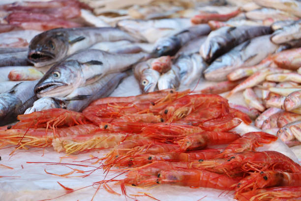 Fresh seafood selling in Catania