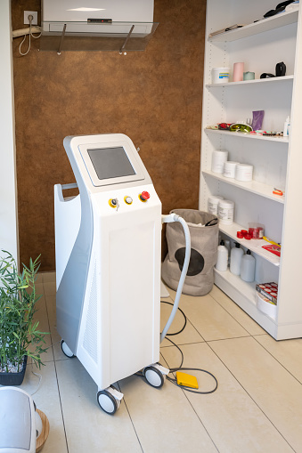 Laser hair removal machine at beauty salon