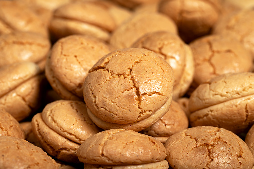 Almond cookies. Macaroon cookies made with almond flour. local name acibadem kurabiyesi